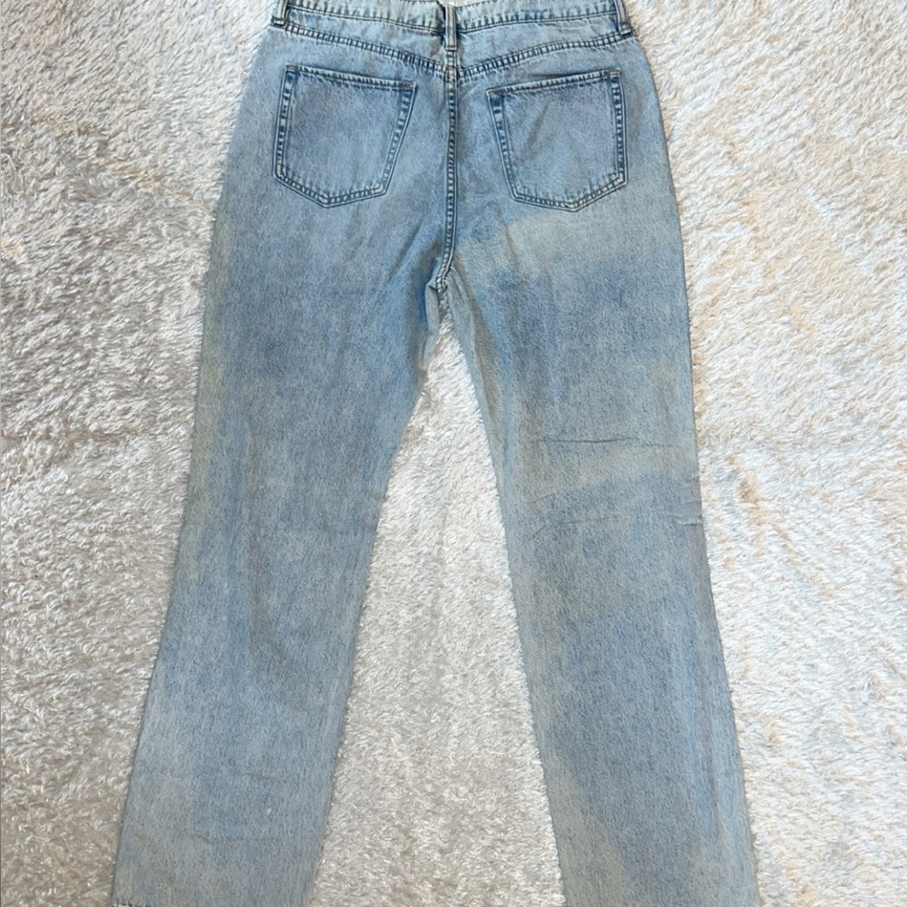 Nature Denim Light Wash Distressed Wide leg Jeans - Picture 7 of 10